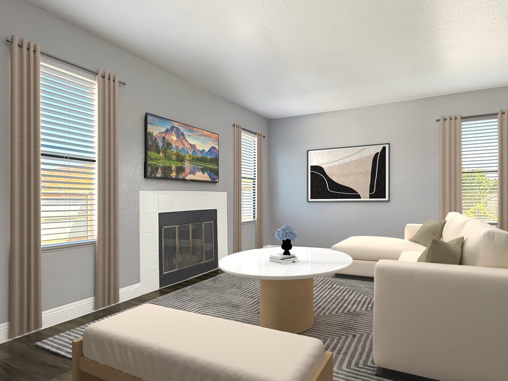 Modern Living Area at Broadview Apartments, San Bernardino