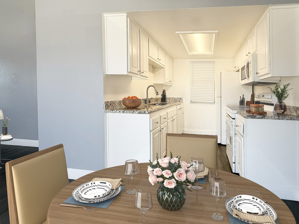 Dining And Kitchen at Broadview Apartments, San Bernardino, CA