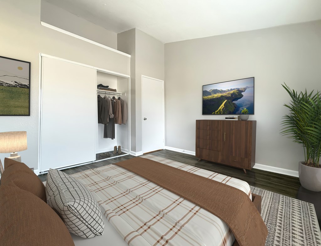 Bedroom With Closet at Charlmont Village Apartments, California