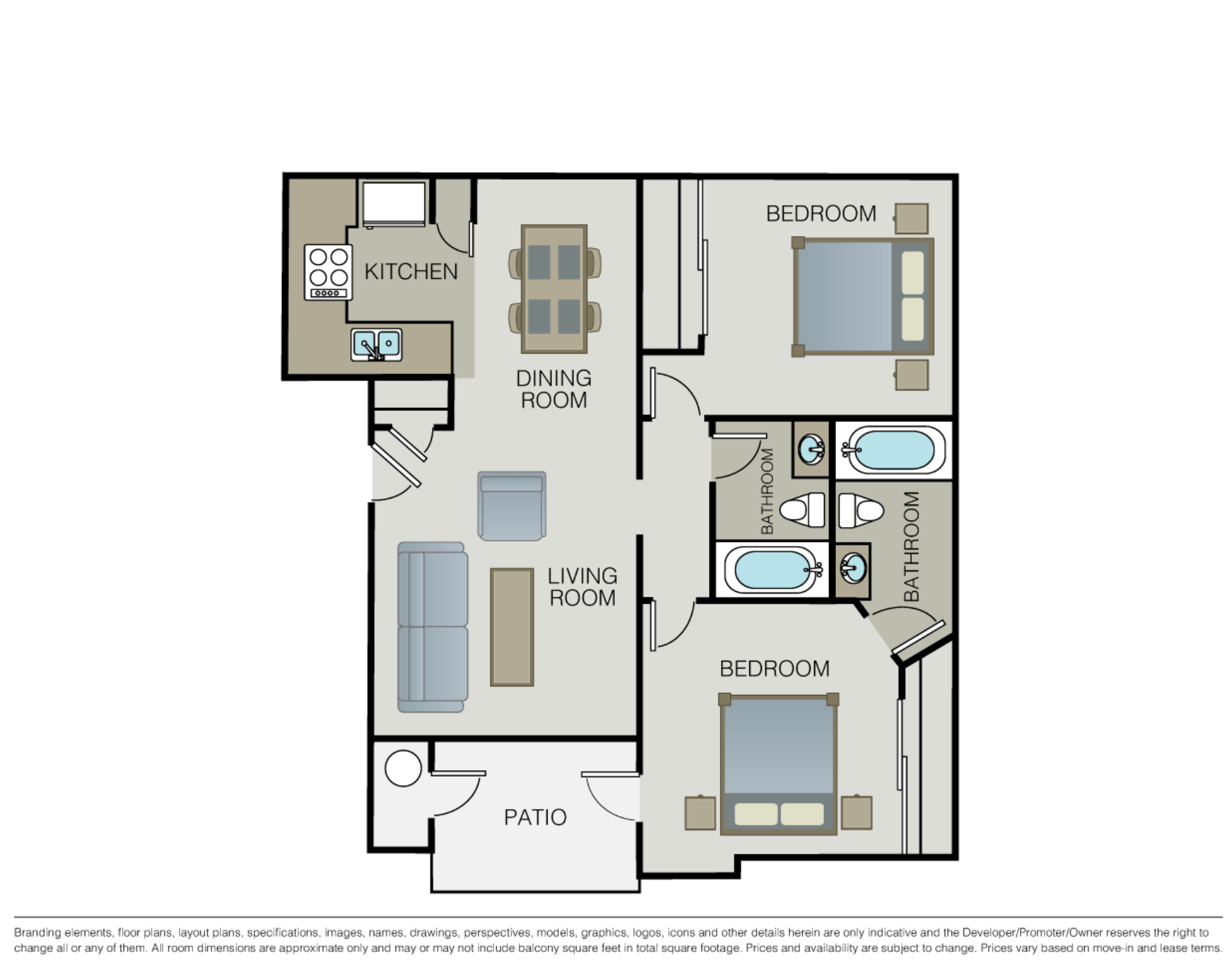 2 Bedroom 2 Bath A at Azul Apartments, Hemet, California