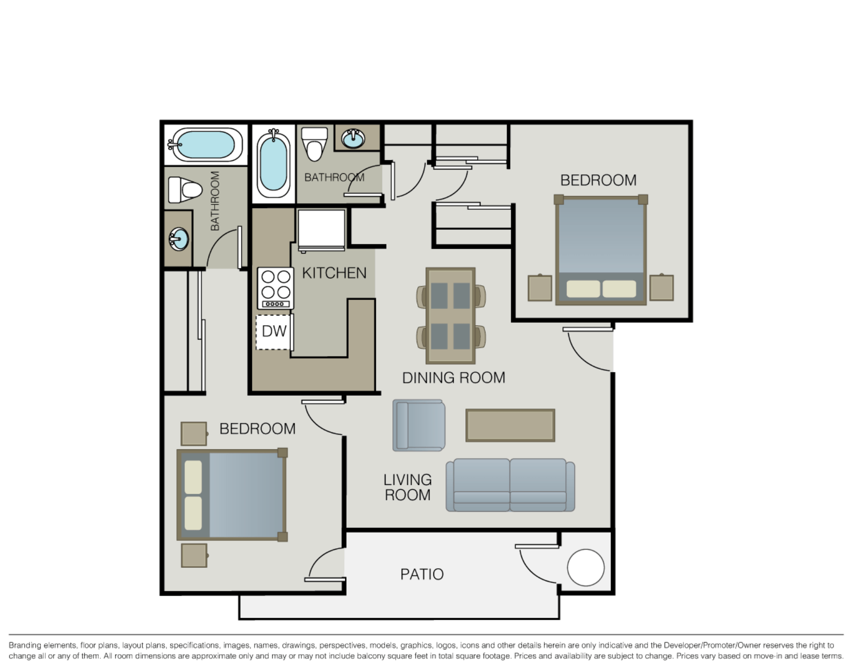 2 Bedroom 2 Bath B at Azul Apartments, Hemet