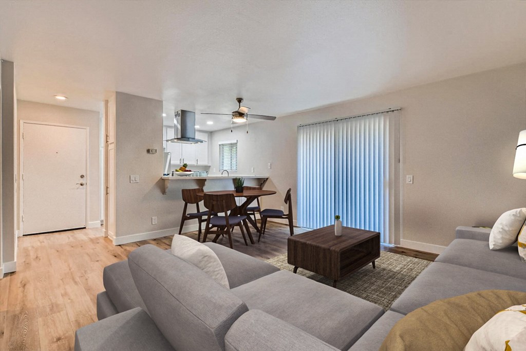 Living Room With Dining Area at Carmel at the Colony, Ontario, CA