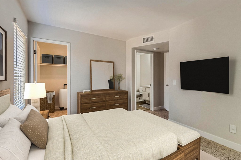 Bedroom With TV at Carmel at the Colony, California, 91761