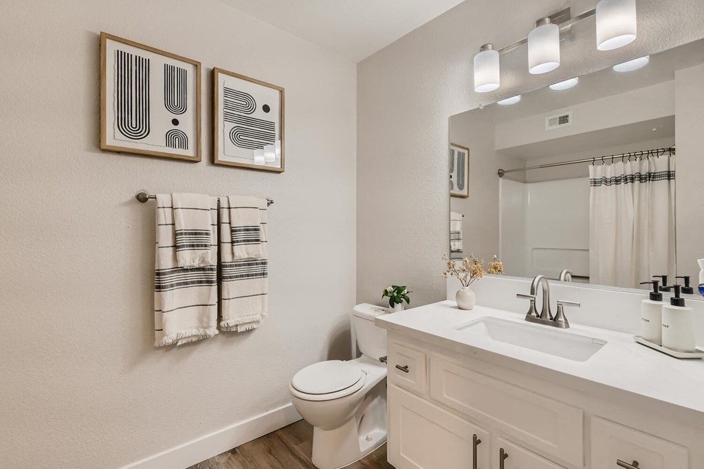 Bathroom With Vanity Lights at Carmel at the Colony, Ontario, California