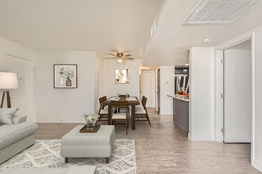 living room with dinning room view at Azul Apartments, Hemet, CA, 92545