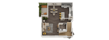 a bedroom floor plan of a house with a bedroom and a living room