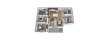 3 bed 2 bath floor plan A at The Max on Jefferson Apartments, Murrieta, CA, 92562