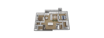 2 bed 2 bath floor plan C at The Max on Jefferson Apartments, California