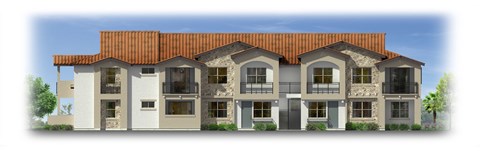 a rendering of a large building with a red roof