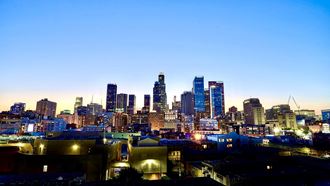 City of Los Angeles view from rooftop