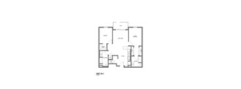 A black and white image of a floor plan for a unit labeled 2A-1.