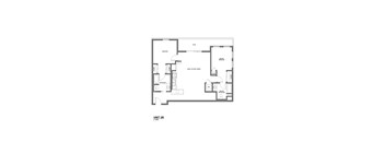 A black and white image of a floor plan for Unit 2B.