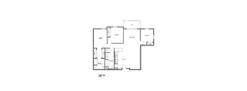 A black and white image of a floor plan for Unit 3A.