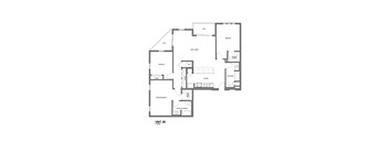 A black and white image of a floor plan for Unit 3B.