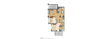 a floor plan of a home with a large terrace