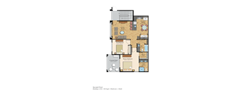 a floor plan of a bedroom apartment
