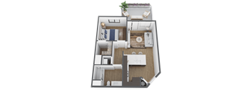 1 bed 1 bath floor plan at The Max on Jefferson Apartments, California, 92562