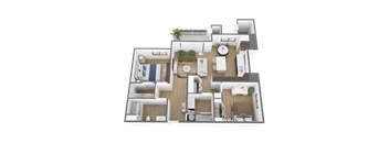 2 bed 2 bath floor plan at The Max on Jefferson Apartments, Murrieta, 92562