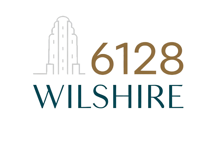 A logo with a building and the number 6128 and the word Wilshire.