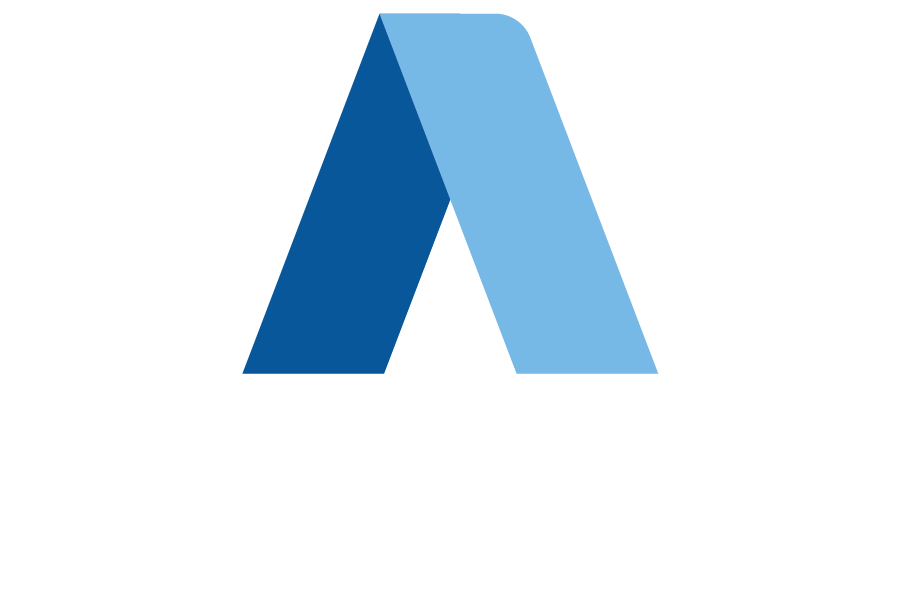 a logo of a blue triangle at Altitude Apartments, California, 92553