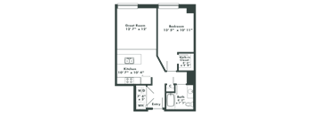 a floor plan of a bedroom apartment