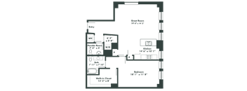 a floor plan of a house with a green background