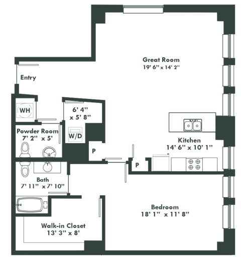 a floor plan of a house with a green background