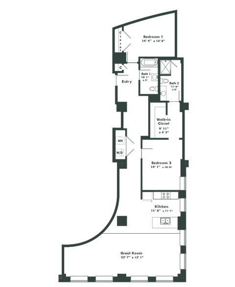 the plan of the ground floor of the house