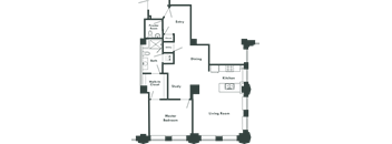 a floor plan of a house with a staircase leading up to the second floor