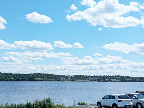 View of the river from the parking lot