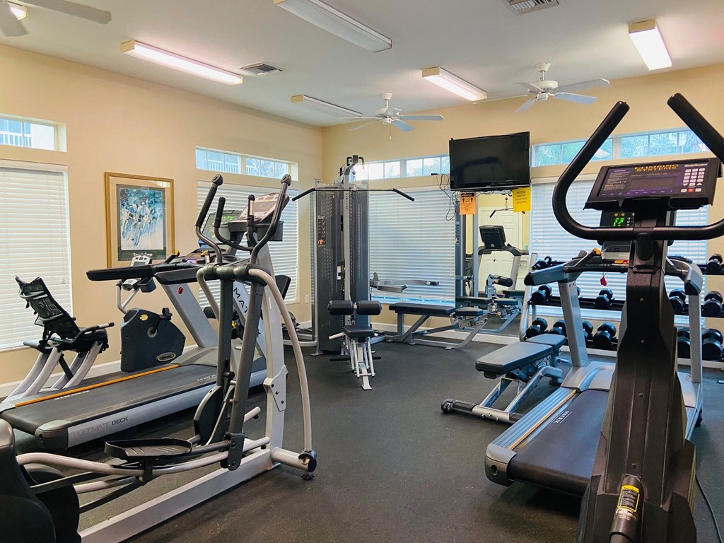 Gym with various exercise equipment at Mainstreet Apartments, Florida, 33756