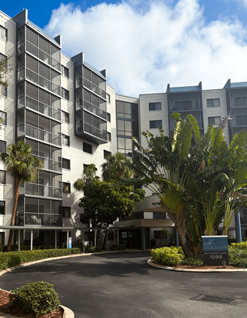 Exterior of Hampton Apartments