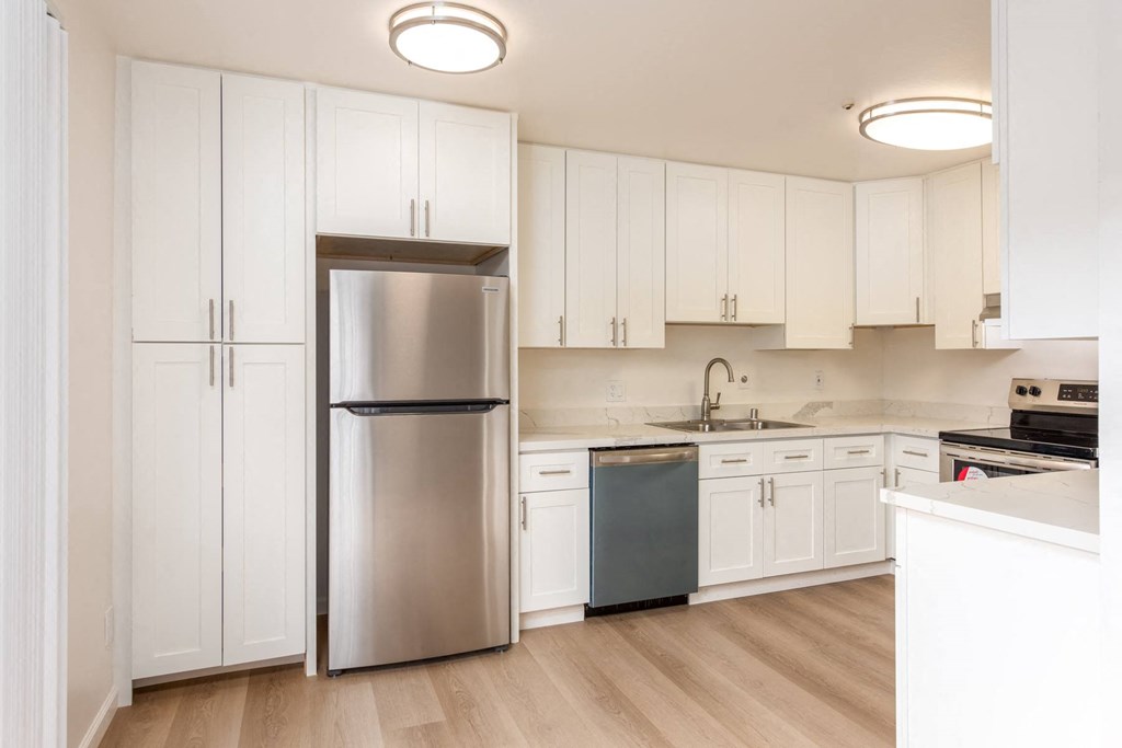 Kitchen of an Upstairs 2 BRM Apartment with Upgraded Amenities