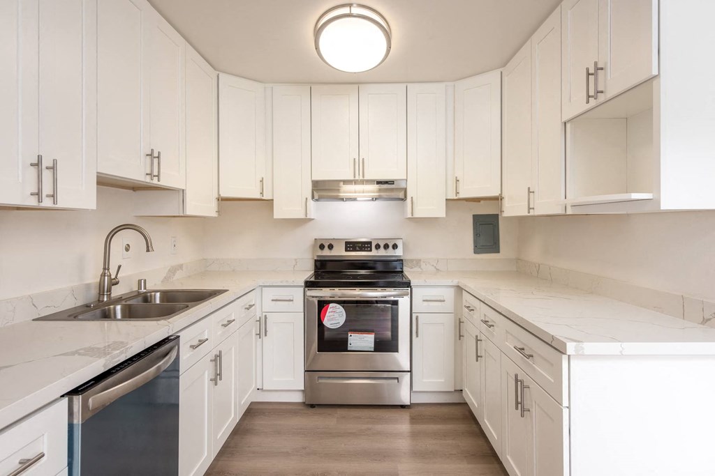 Kitchen of an Upstairs 2 BRM Apartment with Upgraded Amenities