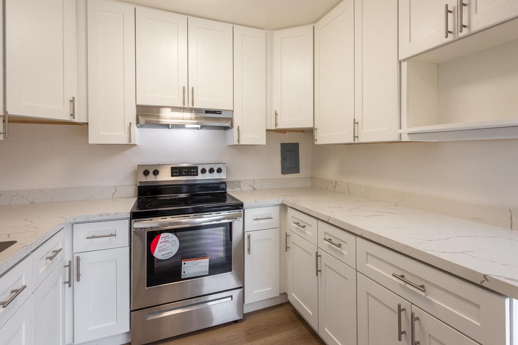 Kitchen of an Upstairs 2 BRM Apartment with Upgraded Amenities