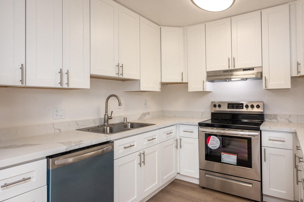 Kitchen of an Upstairs 2 BRM Apartment with Upgraded Amenities