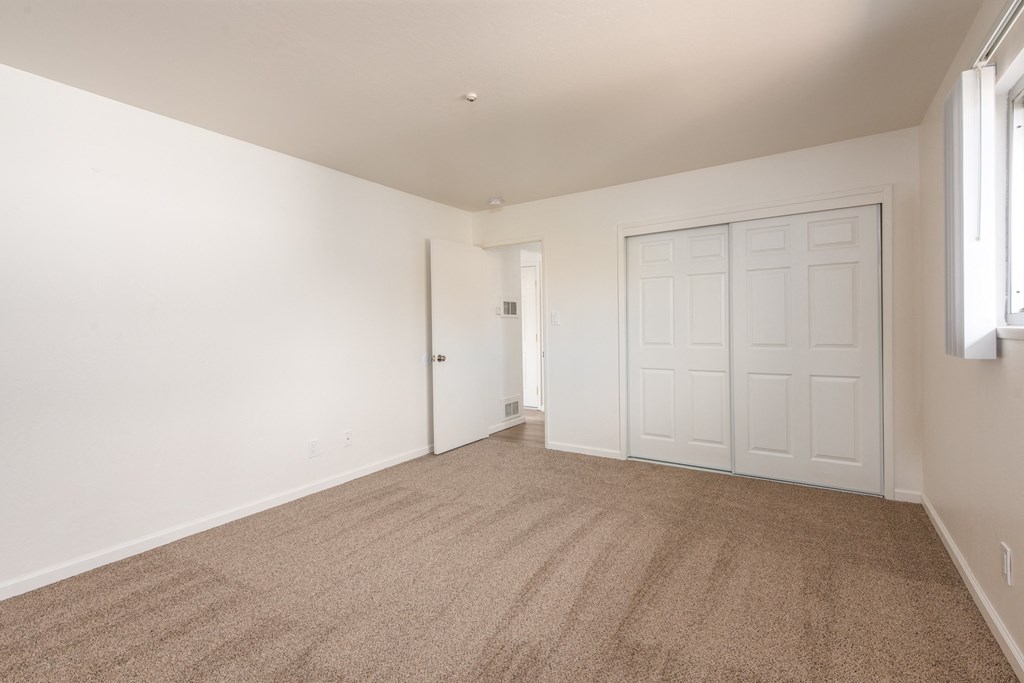 Bedroom of an Upstairs 1 BRM Apartment