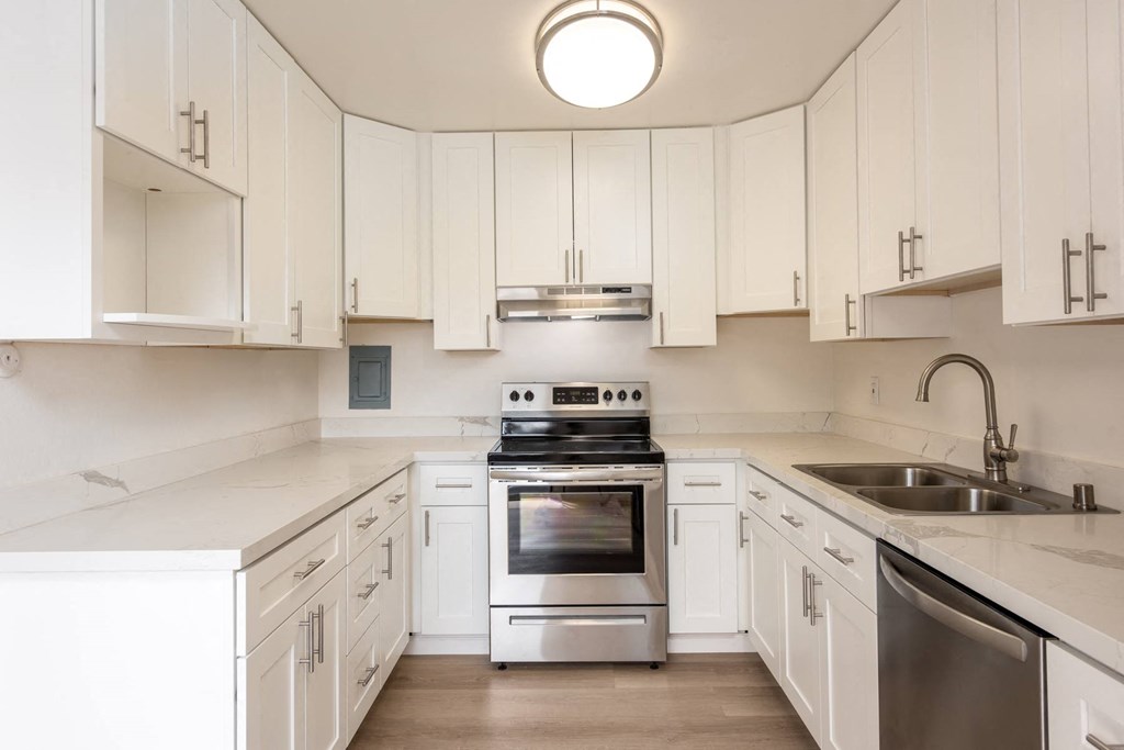 Kitchen of an Upstairs 1 BRM Apartment with Upgraded Amenities