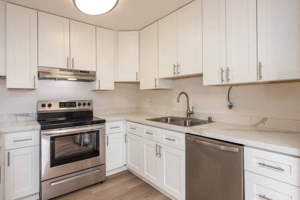 Kitchen of an Upstairs 1 BRM Apartment with Upgraded Amenities