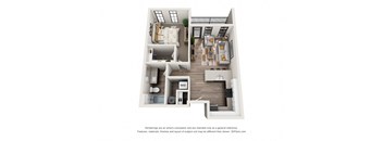 1 bed 1 bath floor plan A at 1400 Russell Apartments, Saint Louis, Missouri