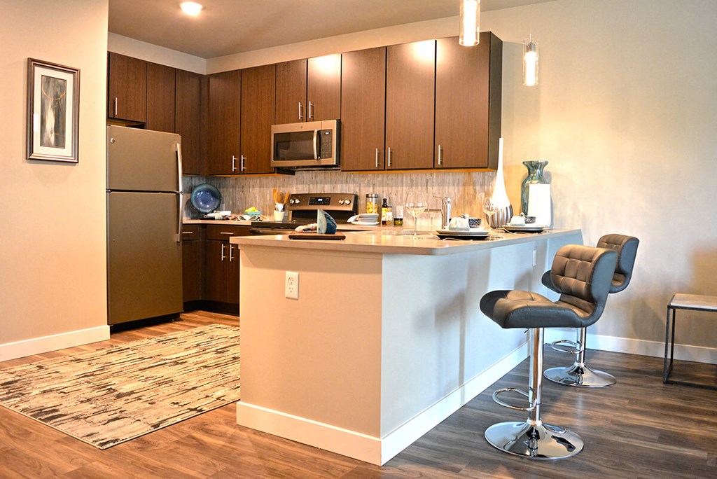 Kitchen with appliances at 5300 Centre, St. Peters, Missouri