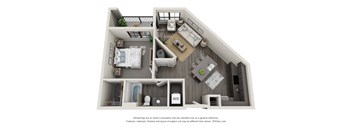 1 bed 1 bath floor plan A at 5300 Centre, St. Peters, MO, 63376
