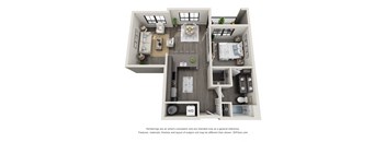 1 bed 1 bath floor plan B at 5300 Centre, St. Peters, MO