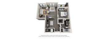 1 bed 1 bath floor plan C at 5300 Centre, St. Peters, 63376