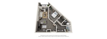 1 bed 1 bath floor plan H at 5300 Centre, St. Peters, MO, 63376