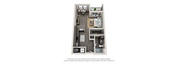 Studio 1 bath floor plan at 5300 Centre, St. Peters, 63376
