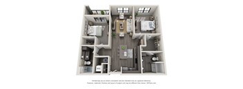 2 bed 2 bath floor plan C at 5300 Centre, St. Peters, MO, 63376