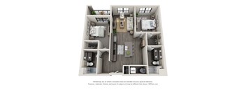 2 bed 2 bath floor plan D at 5300 Centre, St. Peters, MO