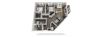 2 bed 2 bath floor plan H at 5300 Centre, Missouri