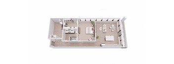 1 bed 1 bath 1B1 Floor Plan at Tesson Ridge, Saint Louis, MO